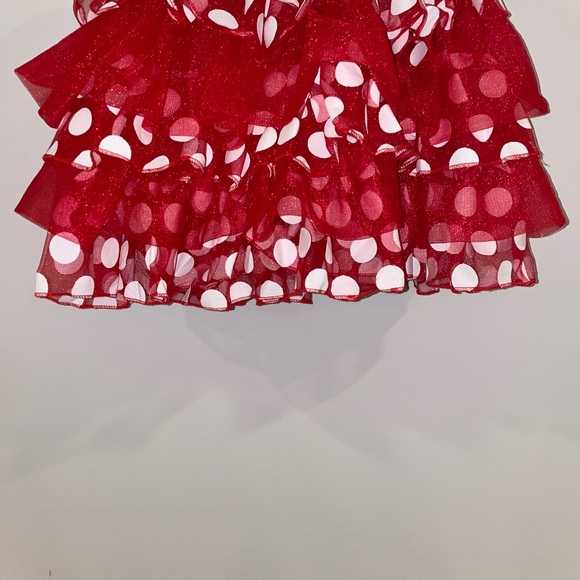 Disney Red and Black Skirt with White Polka Dots Minnie Mouse Thule ruffle - Picture 1 of 4